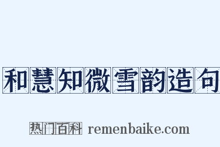 和慧知微雪韵造句是什么意思的图片
